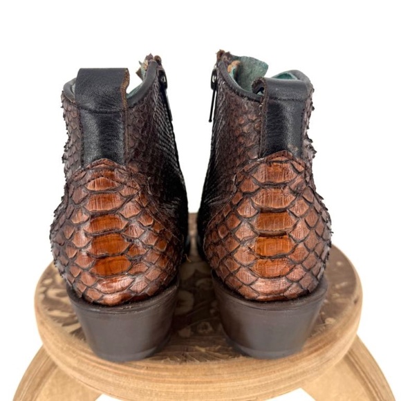 Corral Brown Python Full Exotic Ankle Boots Size 8.5 - Picture 12 of 16